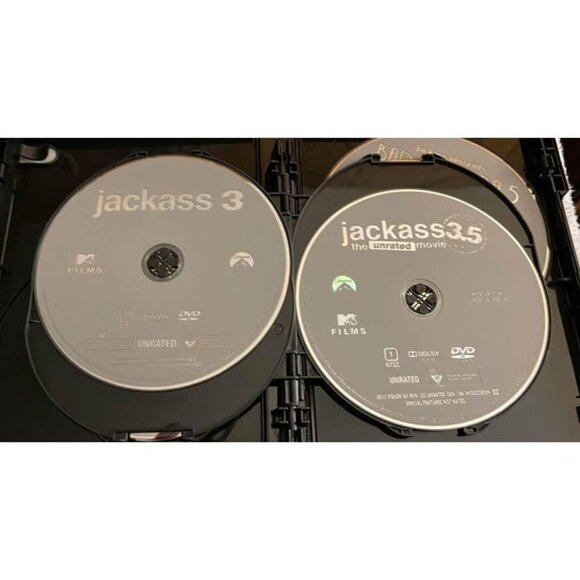 Jackass 7 Movie Collection (DVD) - Front of case wrinkled. DVD’s in good shape - Picture 7 of 10